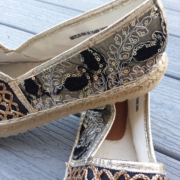 Embroidered  Multi-colored  Espadrille Flats - Picture 4 of 7